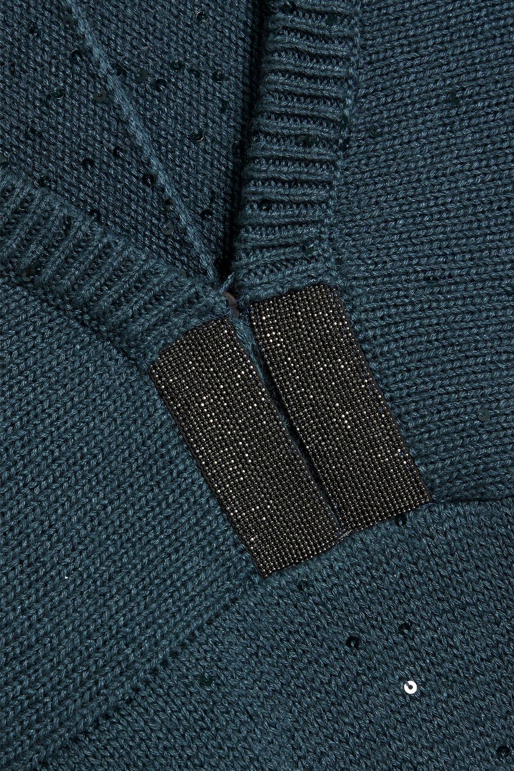BRUNELLO CUCINELLI Embellished cashmere and silk-blend sweater