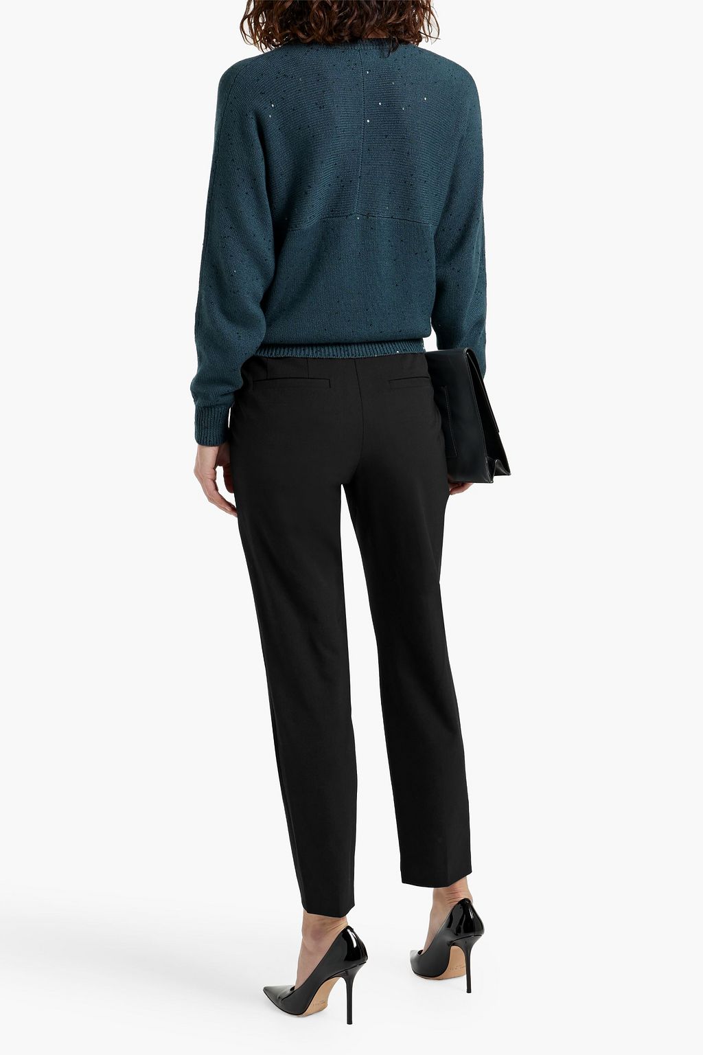 BRUNELLO CUCINELLI Embellished cashmere and silk-blend sweater