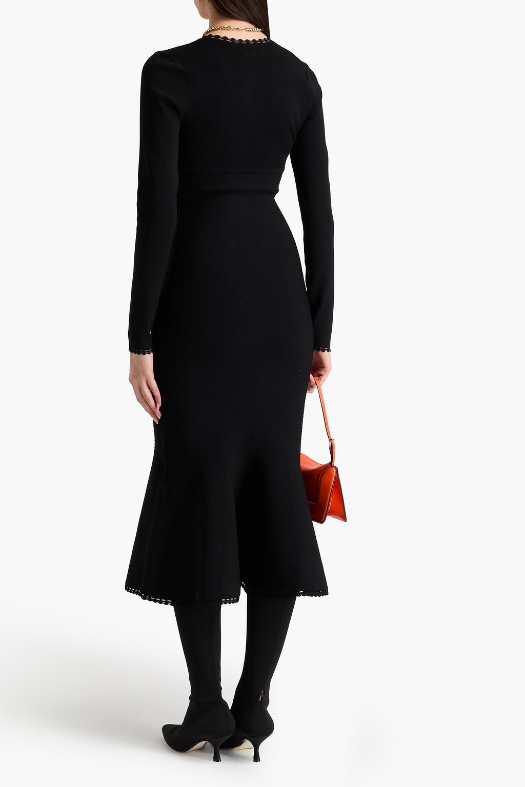 VB BODY VICTORIA BECKHAM Fluted knitted midi dress