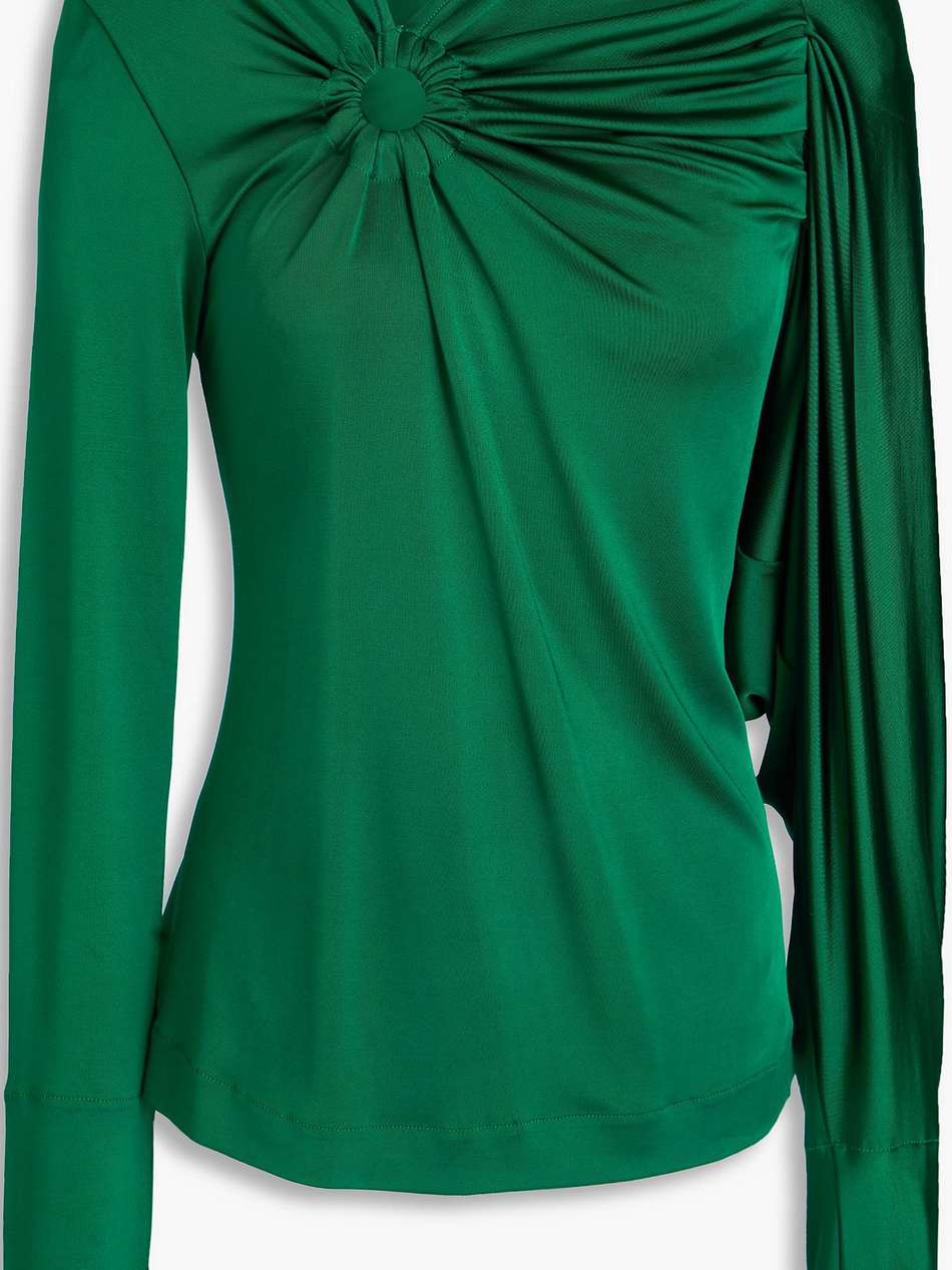 ruched stretch-satin top