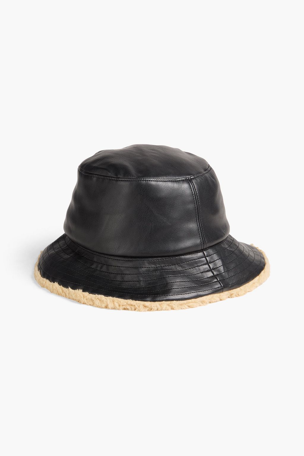 MM6 MAISON MARGIELA قبعة على شكل دلو من الجلد الاصطناعي برقعة زخرفية