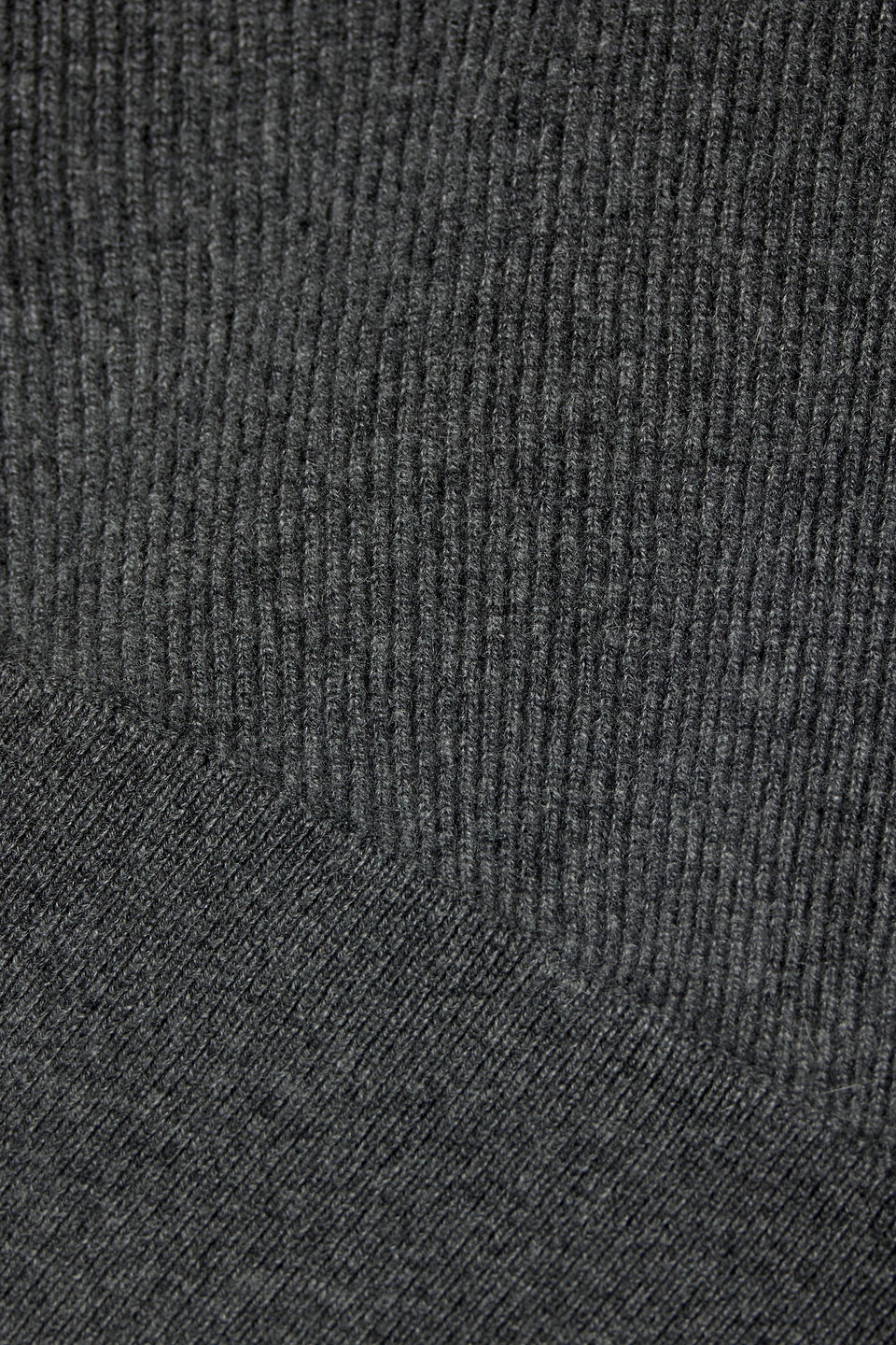 Brunello Cucinelli Bead-embellished Ribbed Cashmere Sweater In Dark Gray
