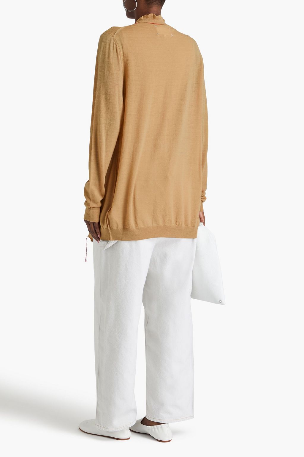 MAISON MARGIELA 러플 장식 울 실크 코튼 혼방 카디건