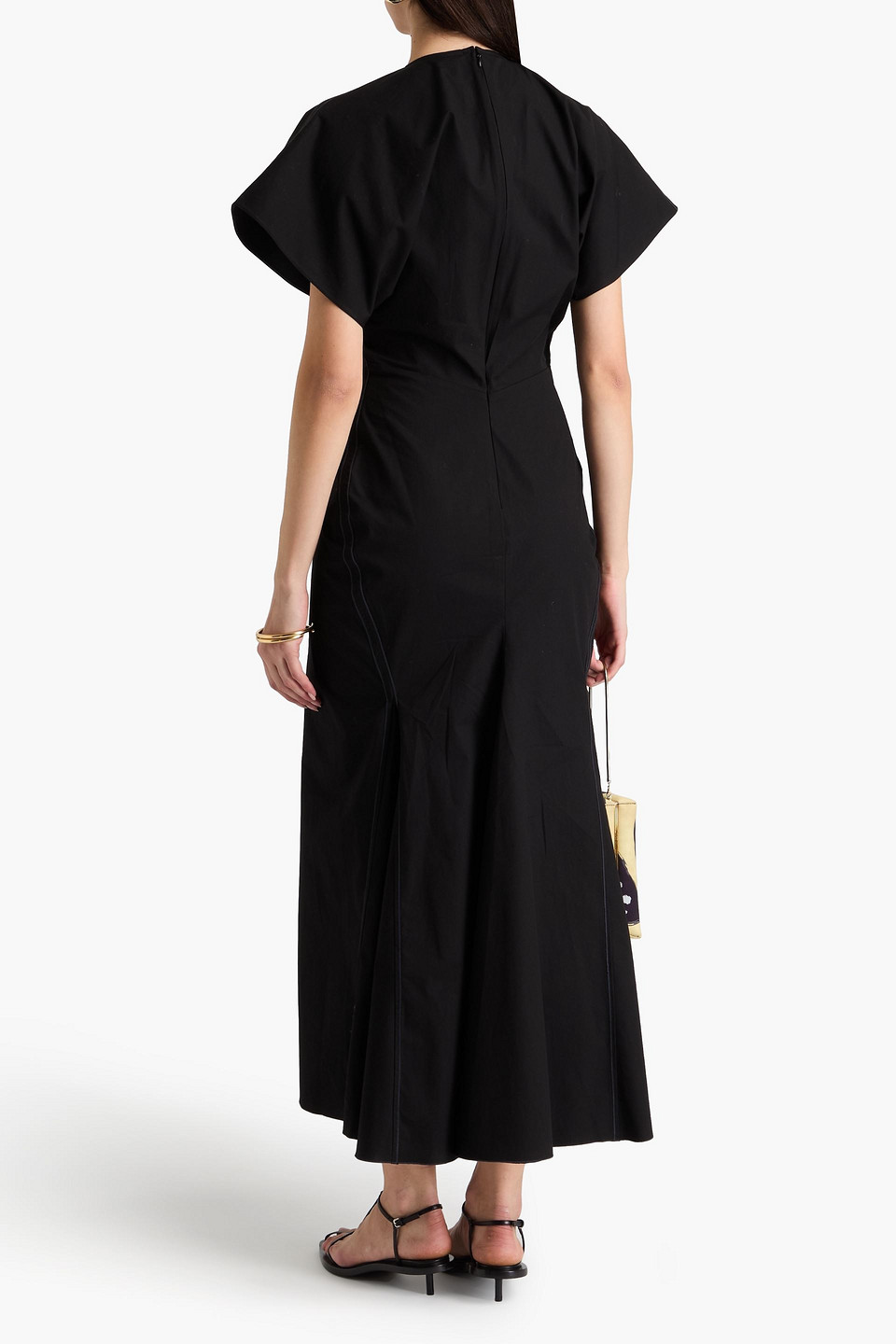 Victoria Beckham Cotton-blend Maxi Dress In Black