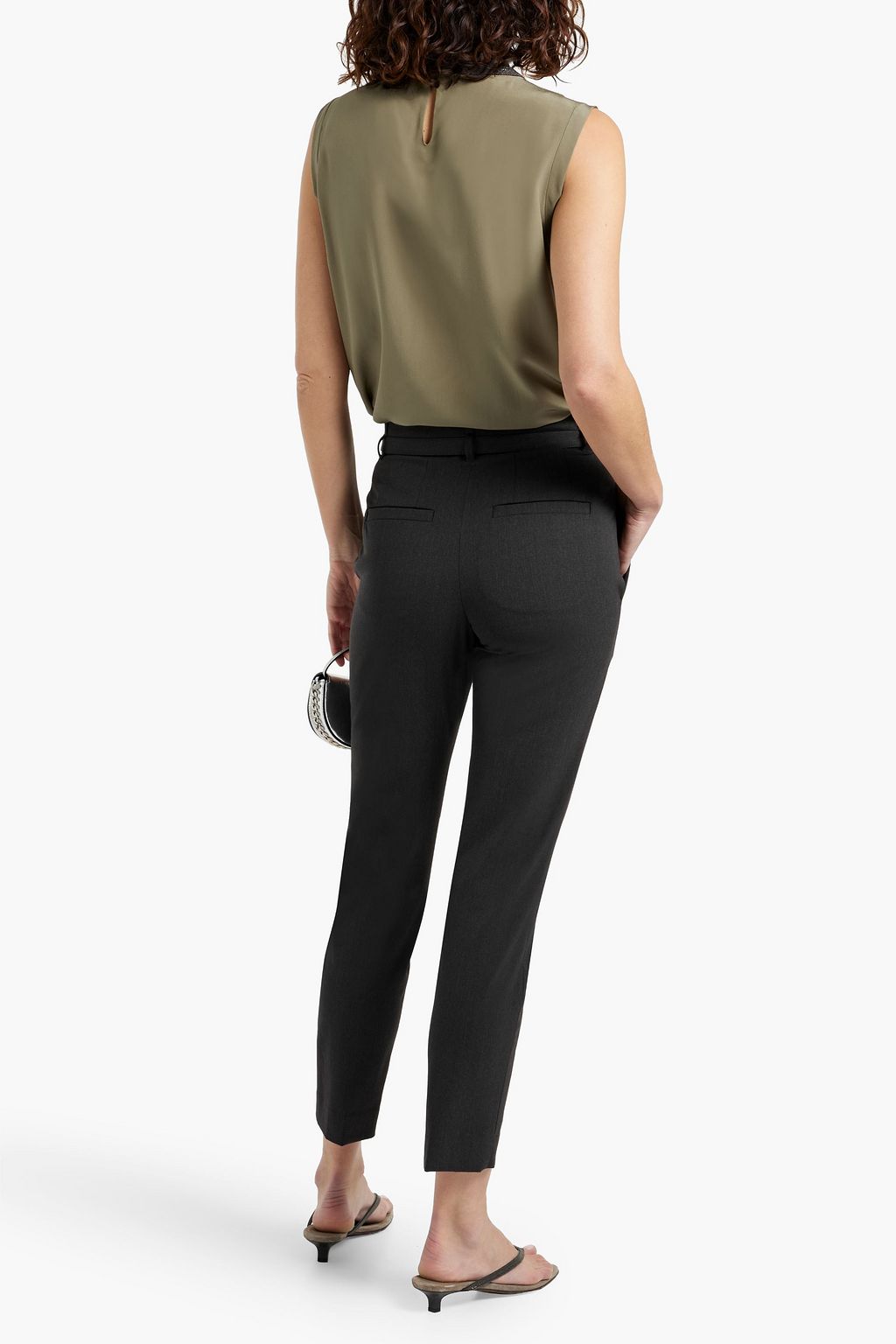 BRUNELLO CUCINELLI Belted wool-blend slim-leg pants