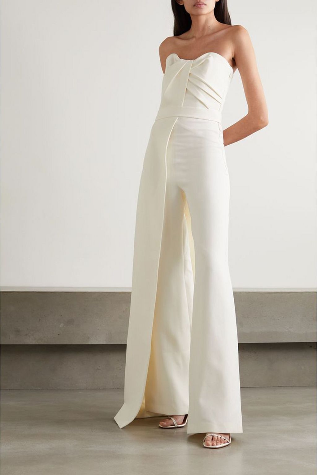 SAFIYAA Layered strapless crepe jumpsuit | THE OUTNET