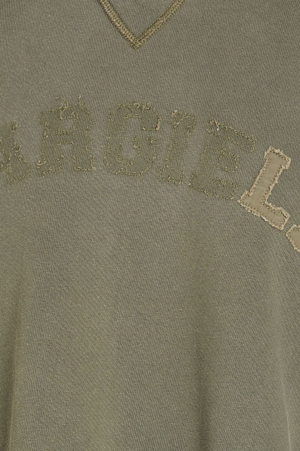 MAISON MARGIELA سويت شيرت قصير من صوف ناعم مطرّز