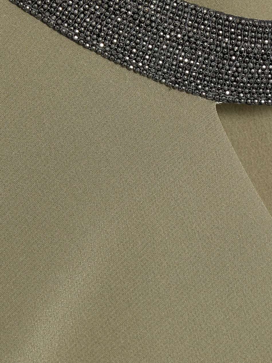 bead-embellished cutout silk top