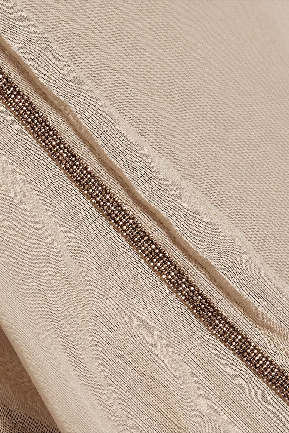 Brunello Cucinelli Bead-embellished Cotton Track Jacket In Neutral