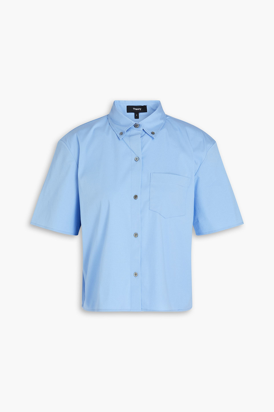 Theory Cotton-blend Poplin Shirt In Light Blue