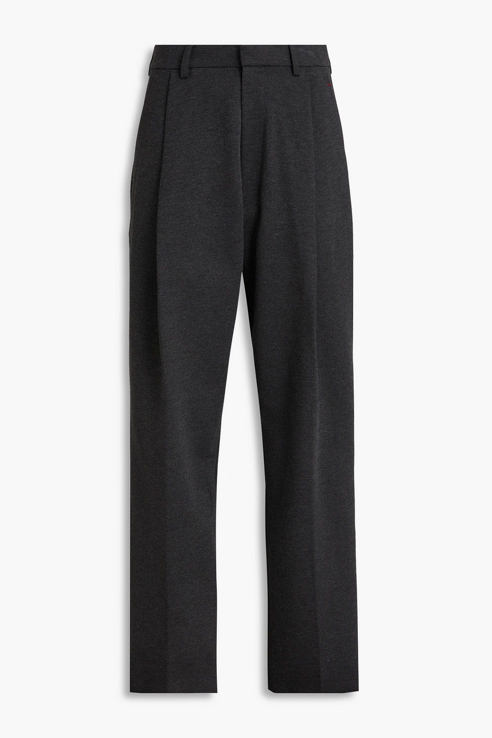 Victoria Beckham Jersey Straight-leg Pants In Anthracite