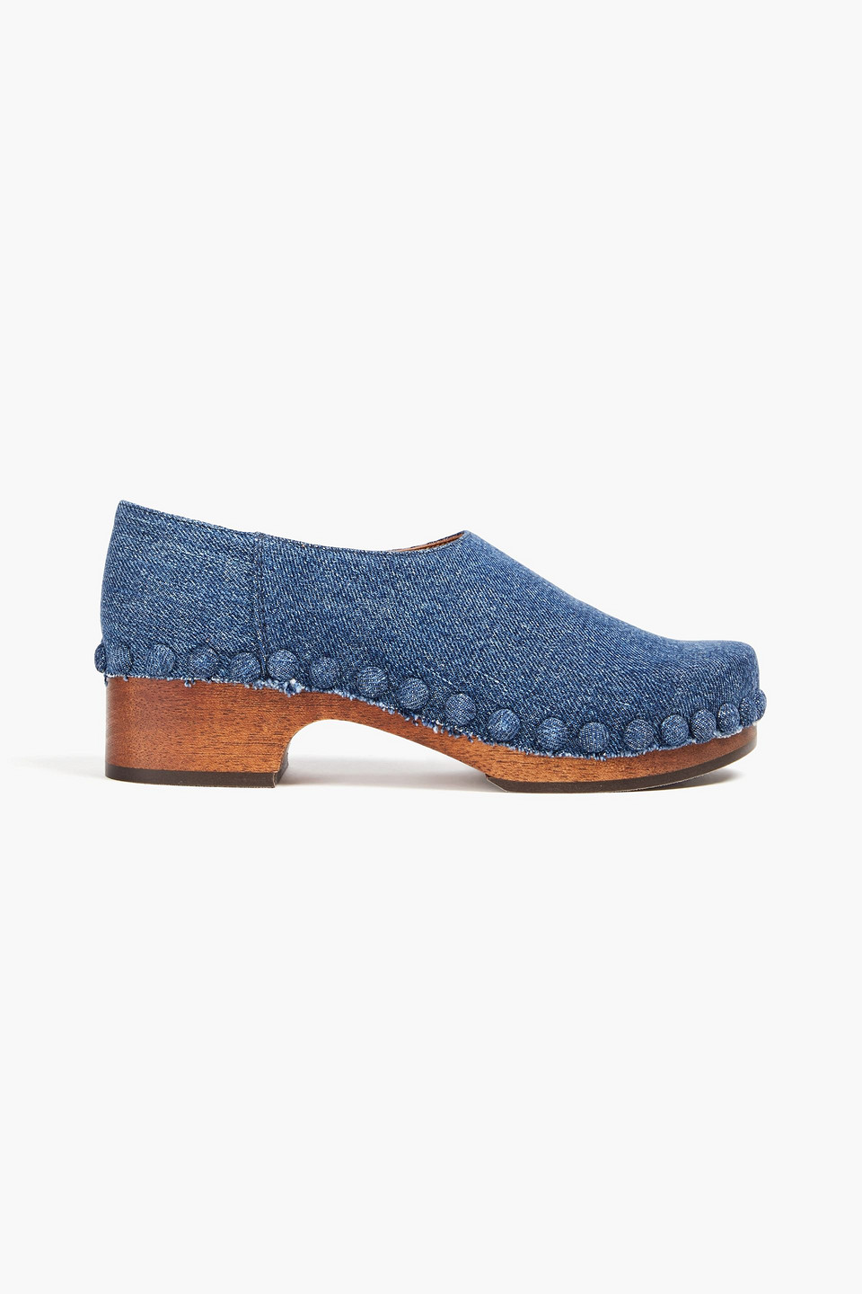 Chloé Mules Aus Denim Mit Nieten In Mittelblauer Denim