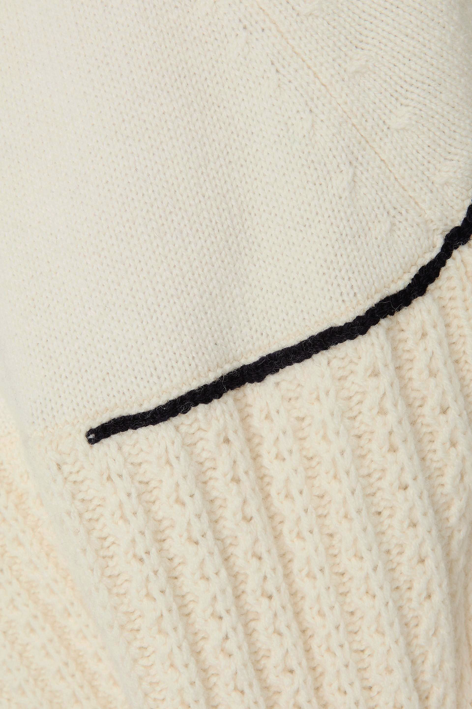 Victoria Beckham Double-collar Wool Sweater In Elfenbein