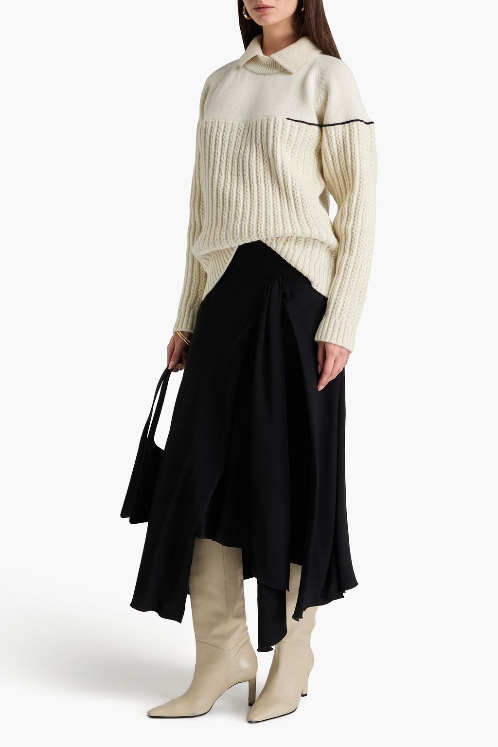 VICTORIA BECKHAM 리브 울 폴로 셔츠