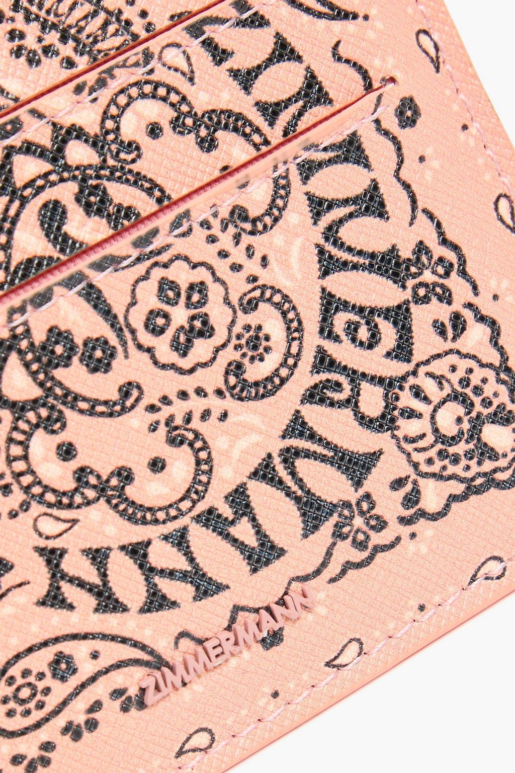 ZIMMERMANN Paisley-print textured-leather cardholder