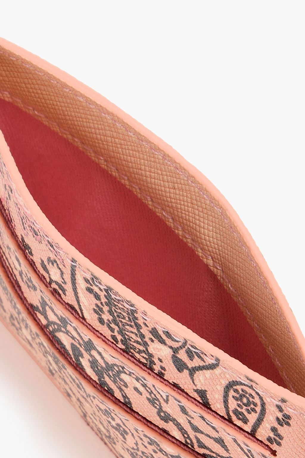 ZIMMERMANN Paisley-print textured-leather cardholder