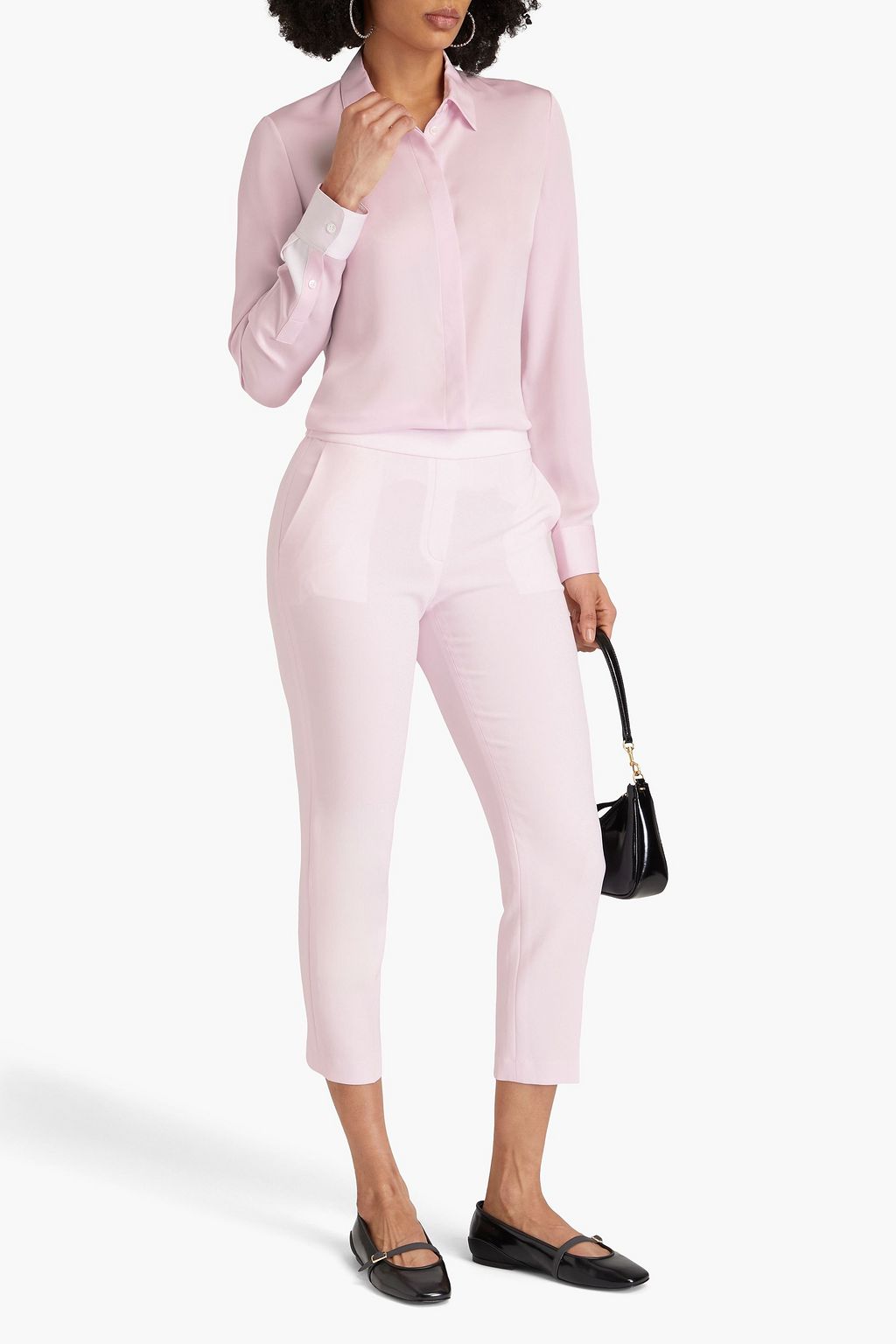 THEORY Silk-satin crepe shirt