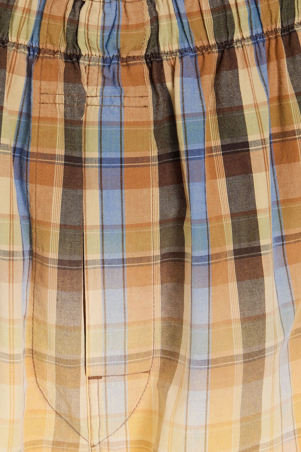MAISON MARGIELA شورت من القطن بنقش مربّعات متدرّج الألوان
