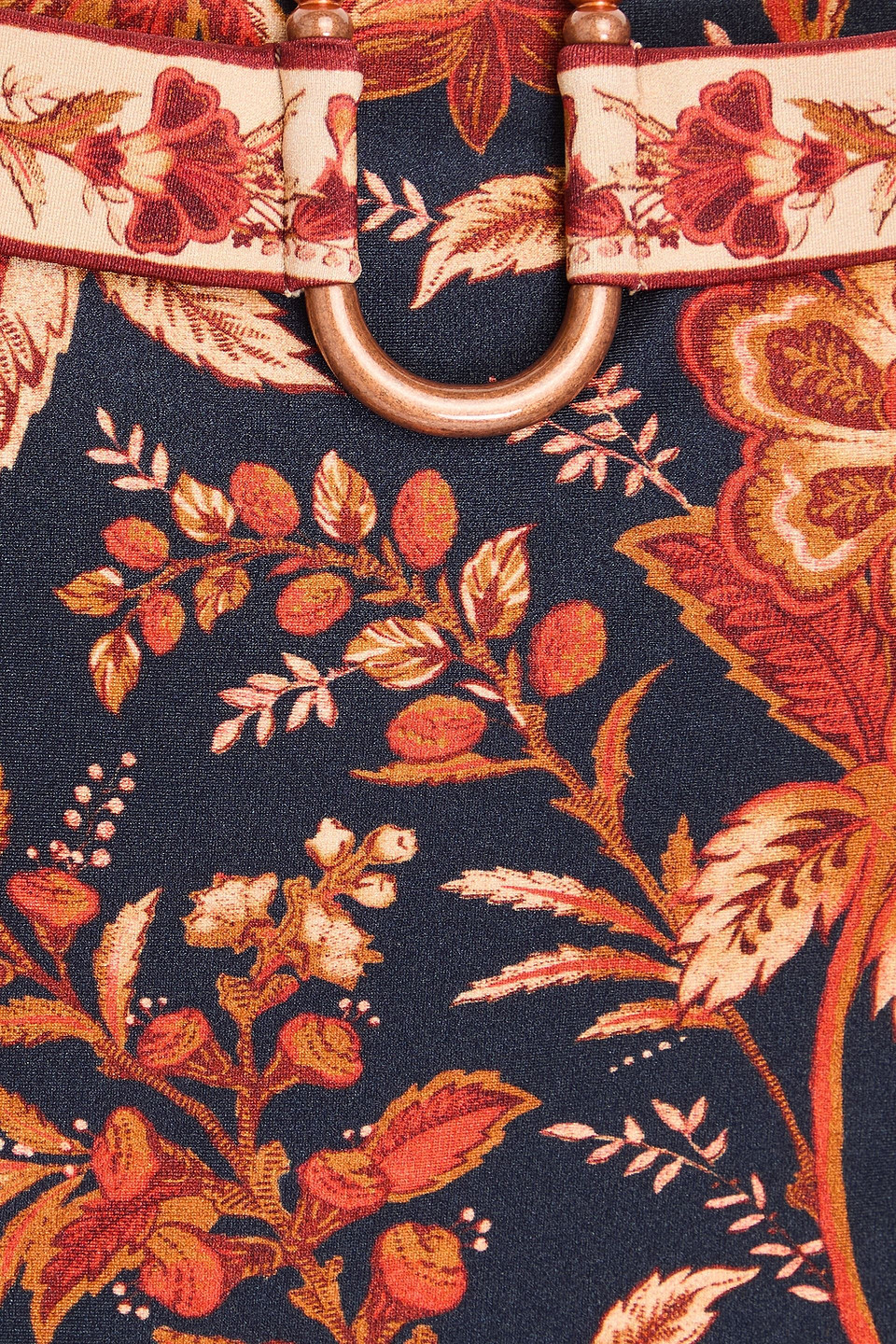 ZIMMERMANN BELTED FLORAL-PRINT HIGH-RISE BIKINI BRIEFS