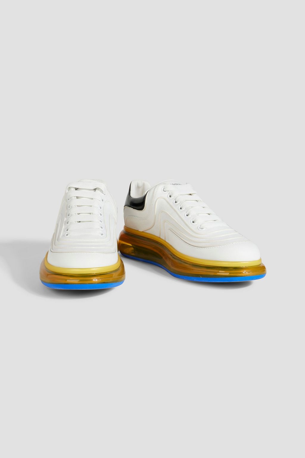 MCQUEEN Wave stretch-knit and leather sneakers