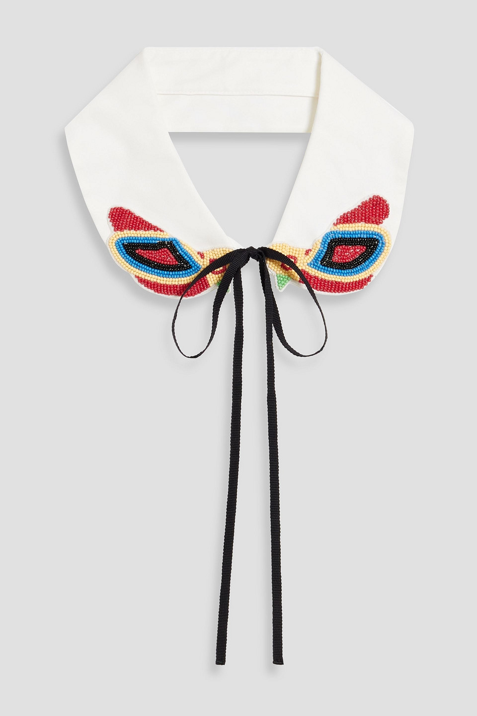 RED(V) Bead-embellished cotton-blend poplin collar