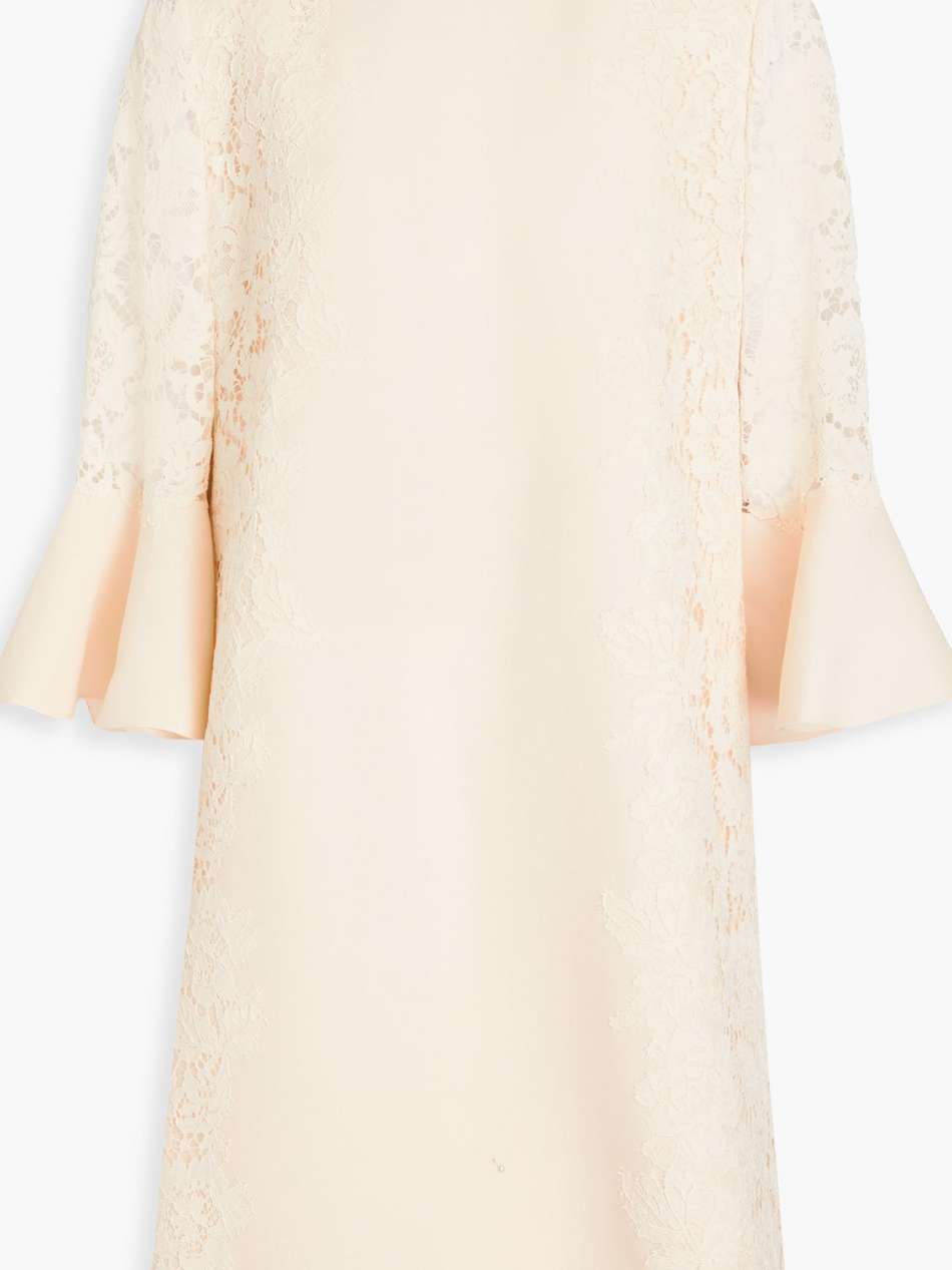 lace-paneled cotton-blend crepe mini dress