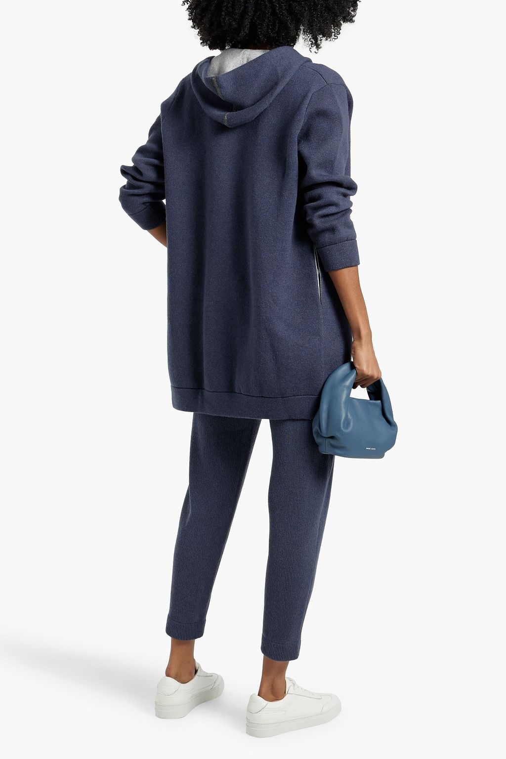 BRUNELLO CUCINELLI Ribbed cotton, cashmere and silk-blend track pants