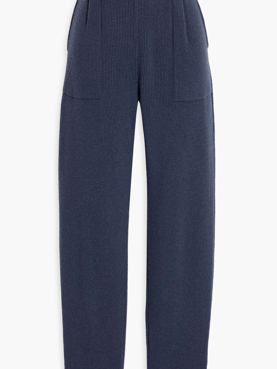 ribbed cotton, cashmere and silk-blend track pants