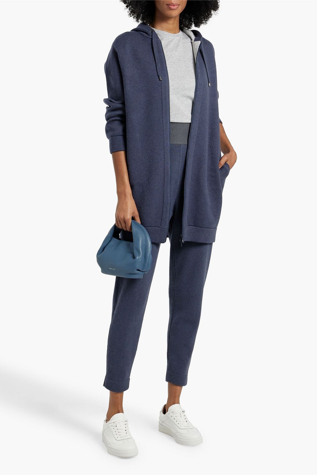 BRUNELLO CUCINELLI Ribbed cotton, cashmere and silk-blend track pants