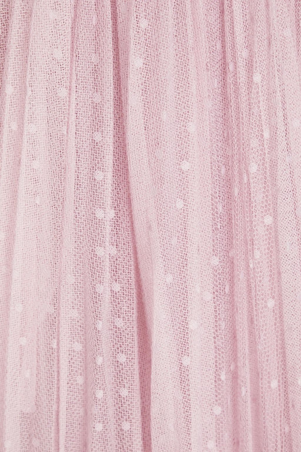 REDVALENTINO Pleated point d'esprit midi dress