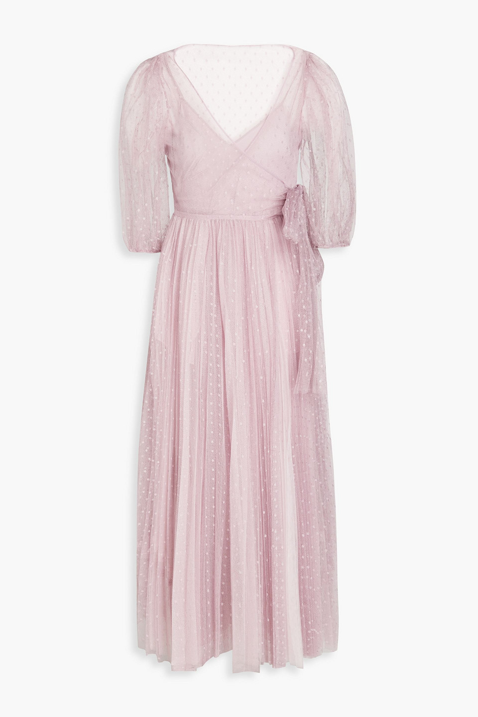 Red Valentino Point D'esprit Midi Wrap Dress In Purple