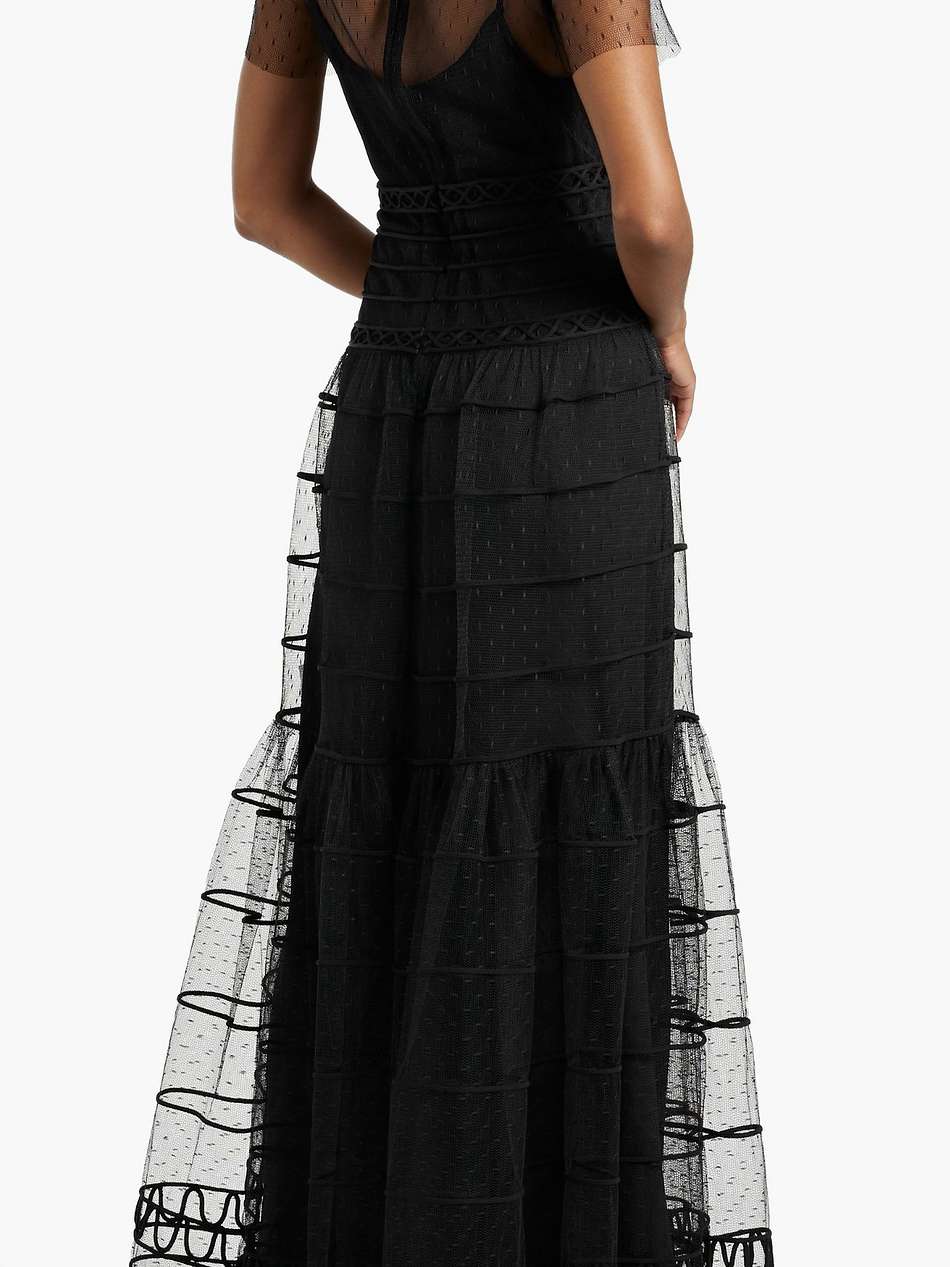 tiered point d'espirit gown