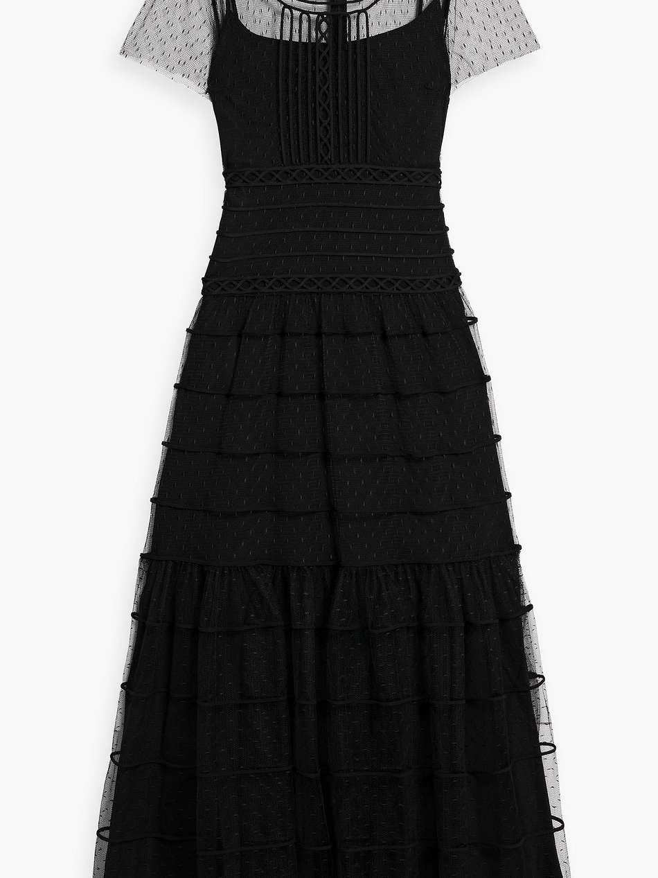 tiered point d'espirit gown