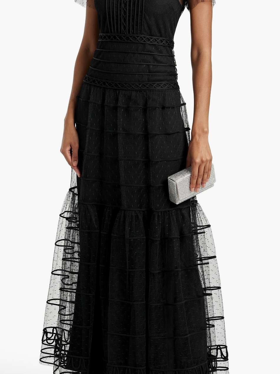 tiered point d'espirit gown