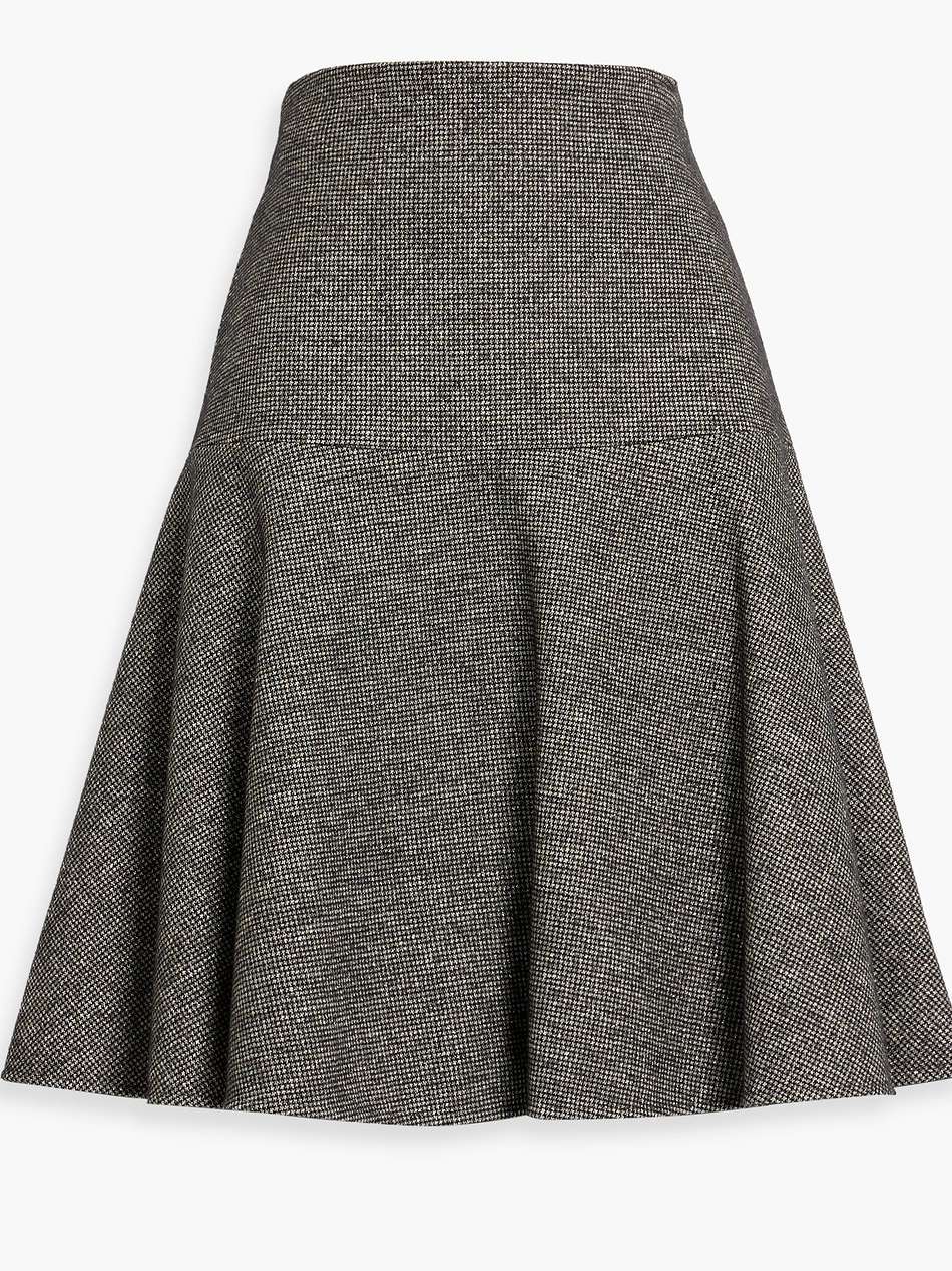metallic houndstooth wool-blend tweed skirt