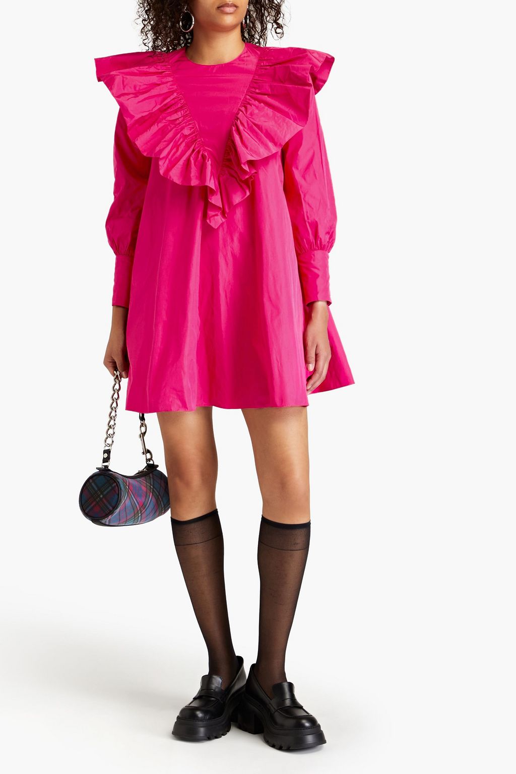 REDVALENTINO Ruffled taffeta mini dress