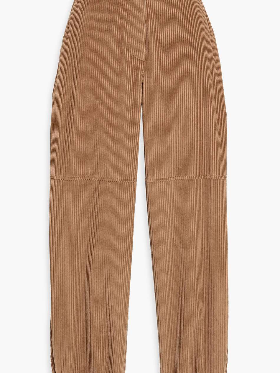 cropped cotton-corduroy tapered pants
