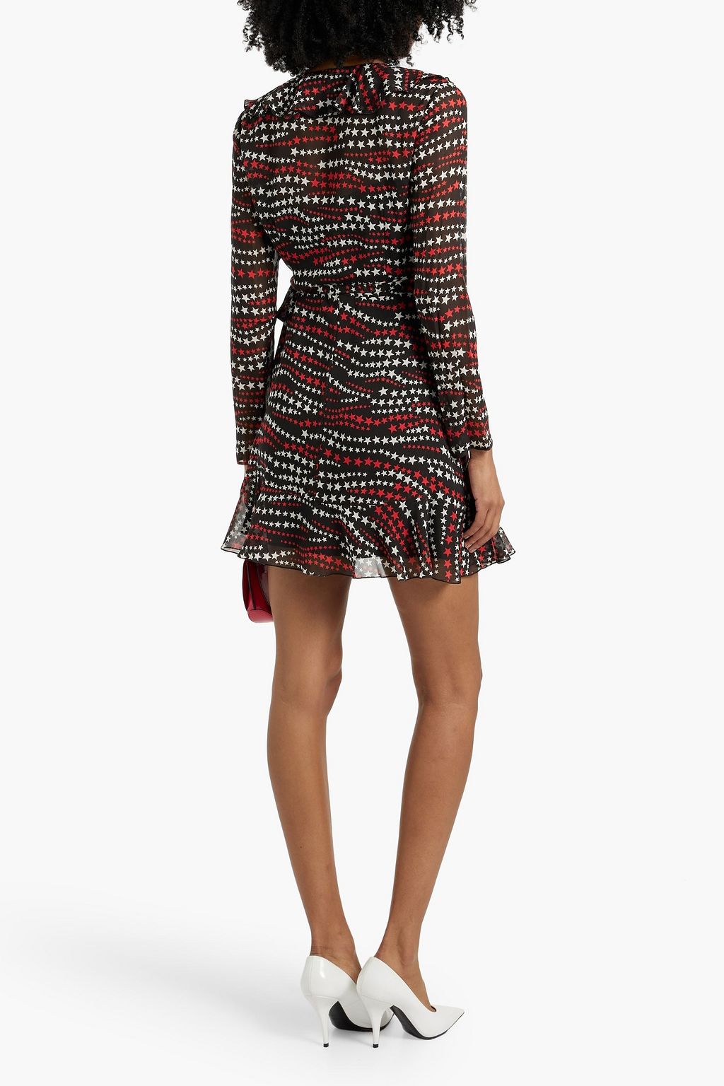REDVALENTINO Printed chiffon mini wrap dress