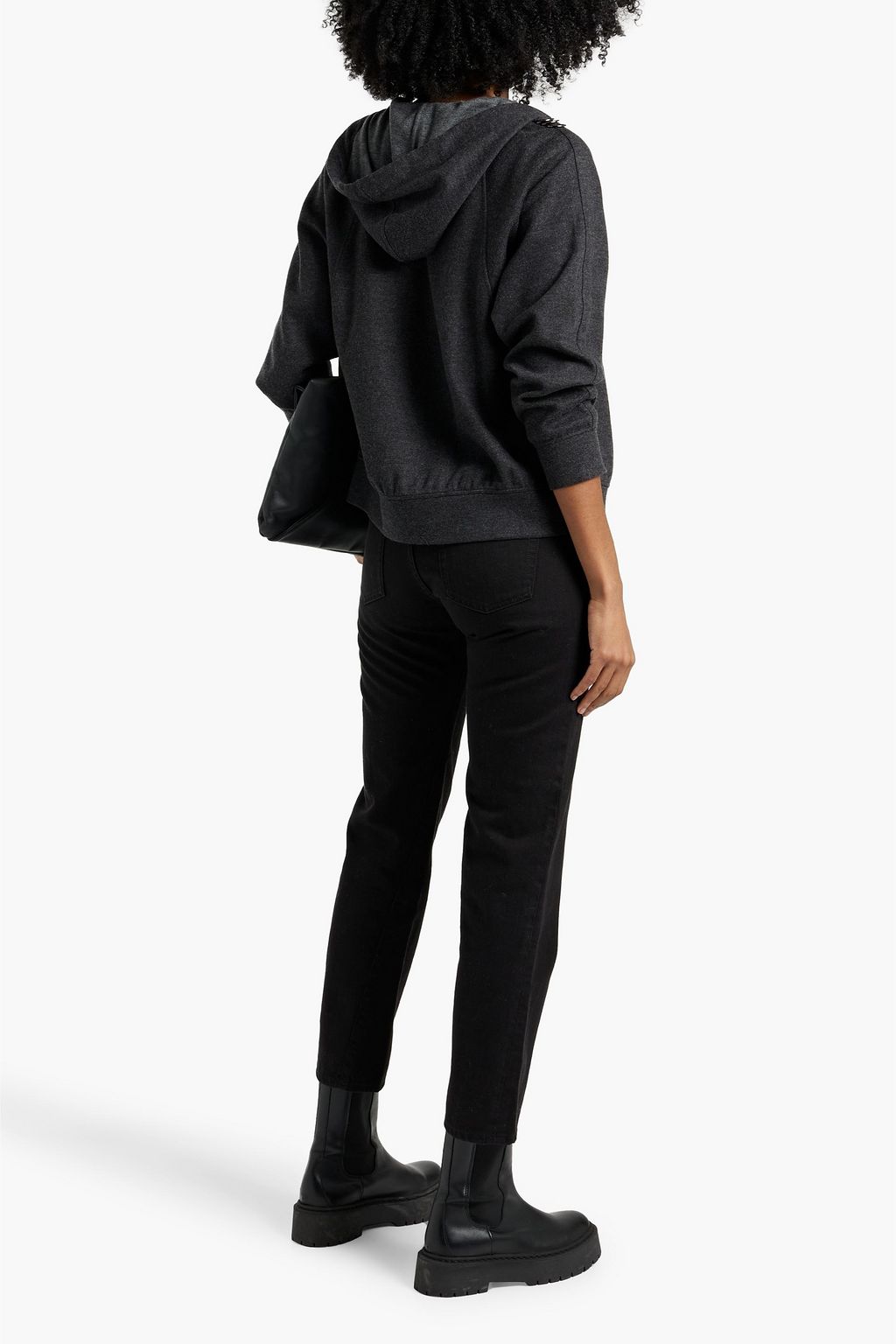 BRUNELLO CUCINELLI Ring-embellished cashmere-blend hoodie