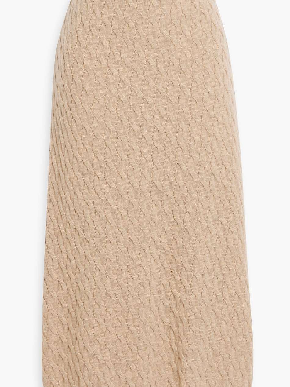 cable-knit cashmere midi skirt
