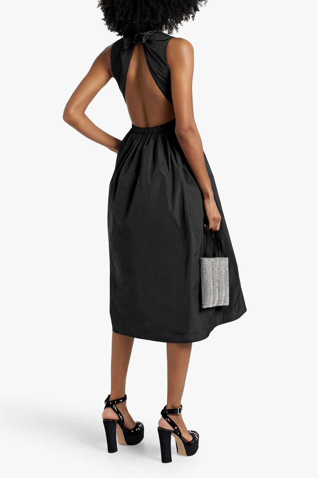 REDVALENTINO Open-back taffeta midi dress