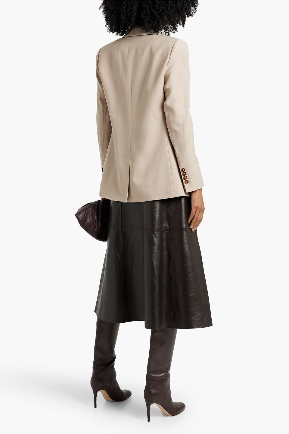 BRUNELLO CUCINELLI BEAD-EMBELLISHED WOOL-BLEND TWILL BLAZER