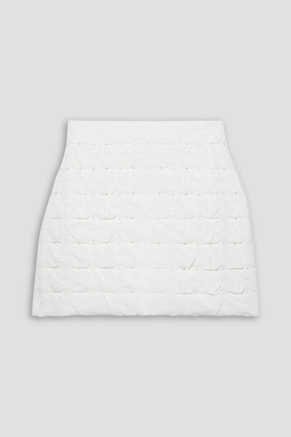 Oscar De La Renta Matelassé Pointelle-knit Mini Skirt In Elfenbein
