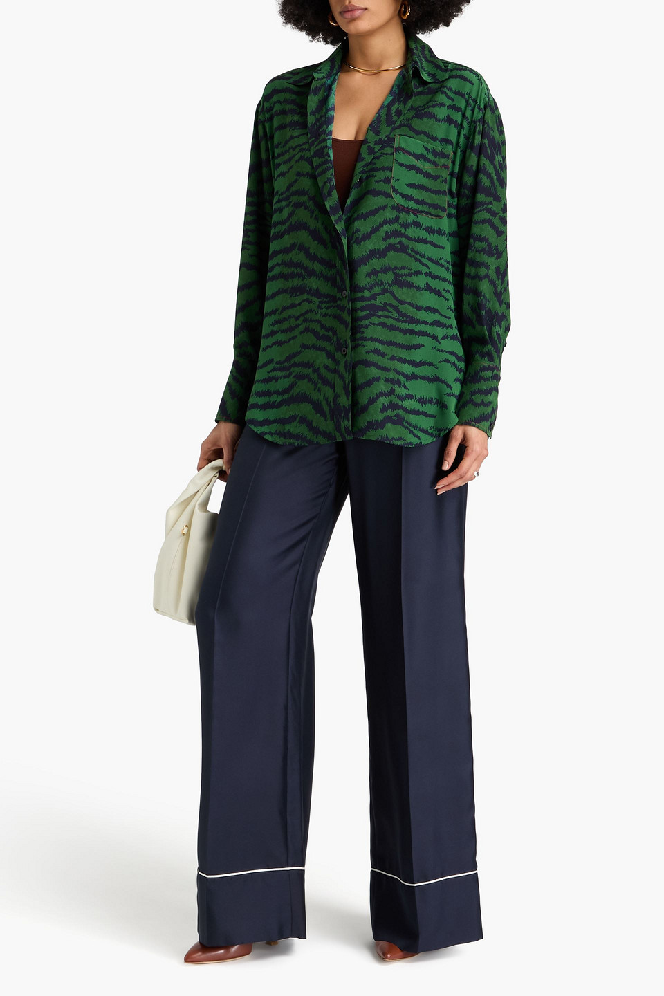 Victoria Beckham Pyjamahemd Aus Seide Mit Druck In Animal-print