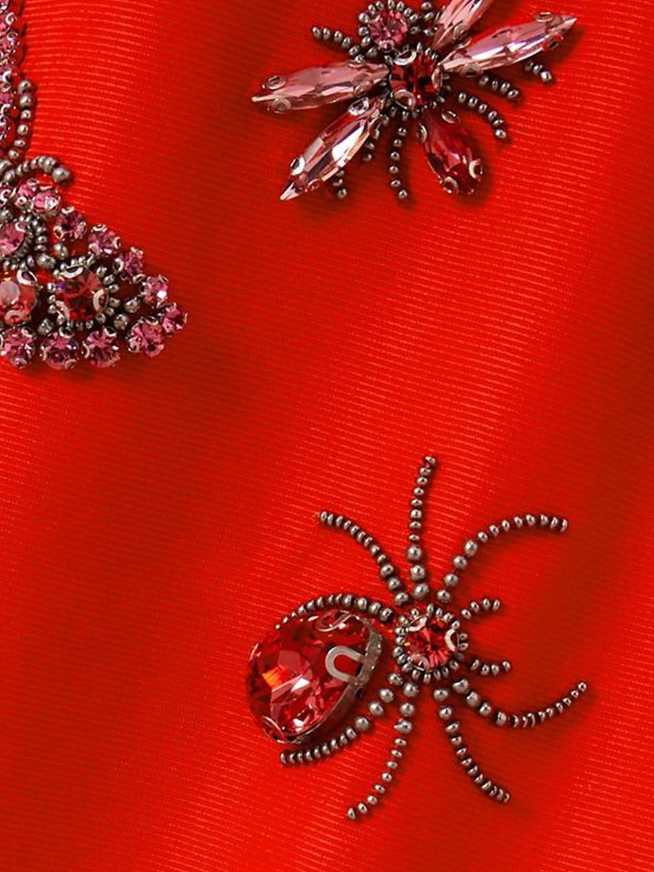 embellished cotton-faille gown