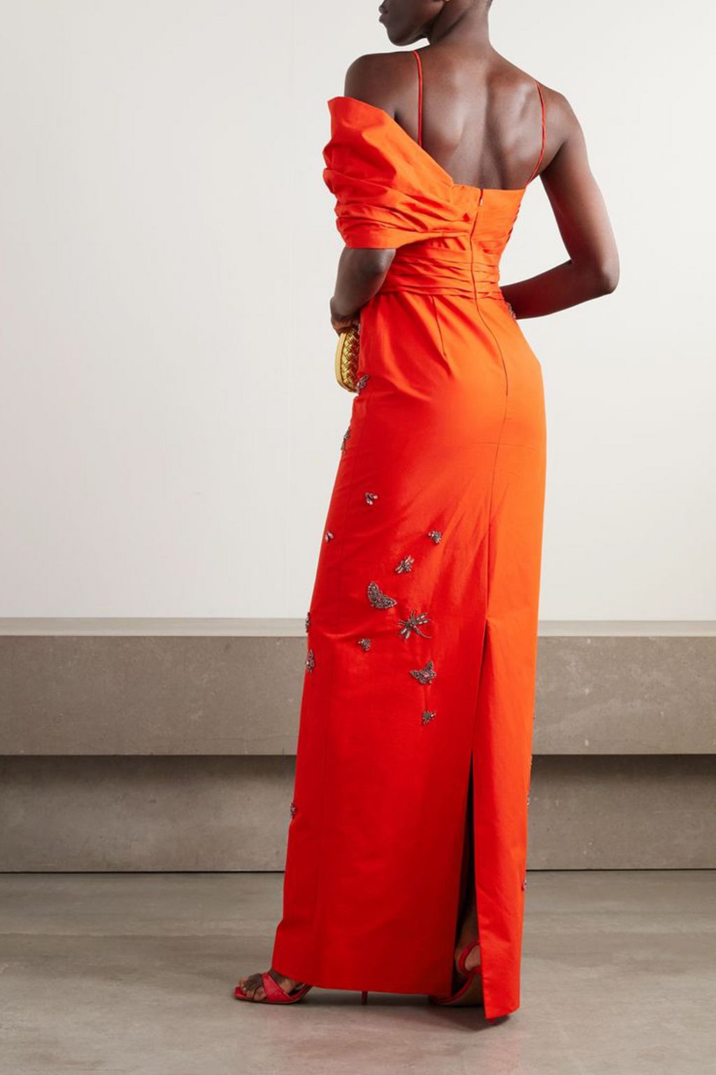 ERDEM Embellished cotton-faille gown