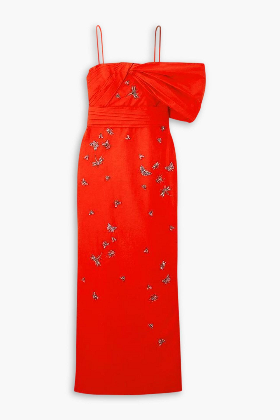 Erdem Embellished Cotton-faille Gown In Red