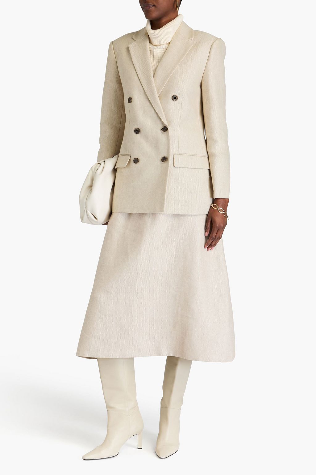 THEORY Doppelreihiger Blazer aus Leinen-Canvas