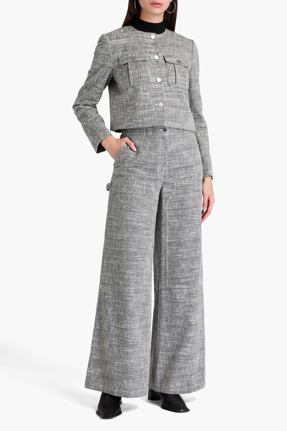  Theory - Cotton-blend Tweed Jacket - Black - Us 10 