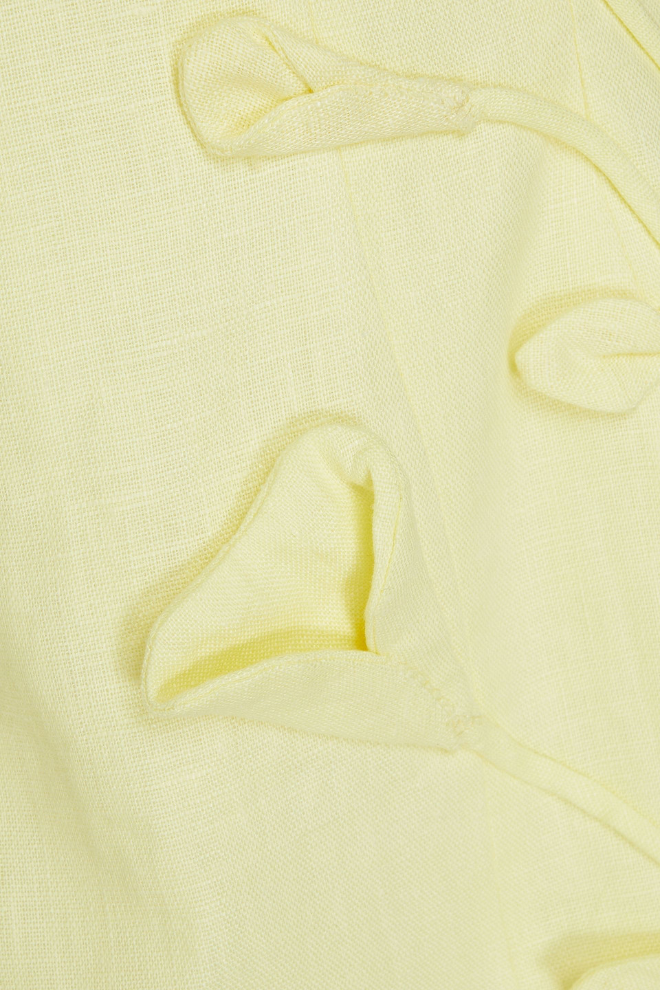 Zimmermann Strapless Floral-appliquéd Linen Mini Dress In Gelb